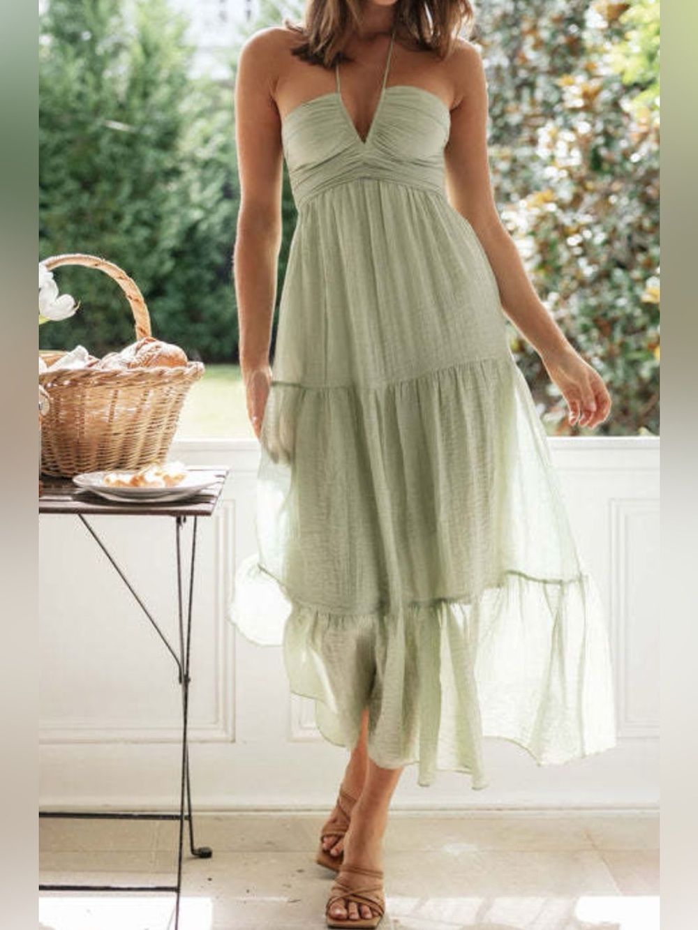 Tiered Halter Neck Cami Dress